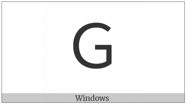 Fullwidth Latin Capital Letter G on various operating systems