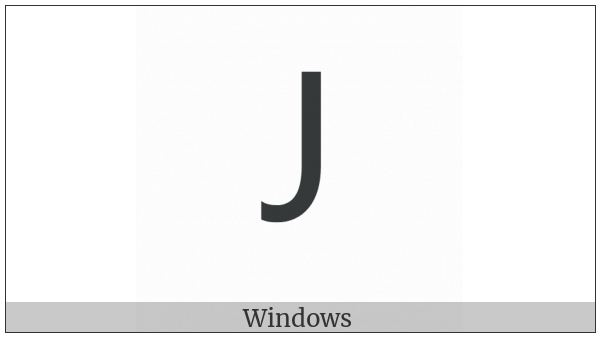 Fullwidth Latin Capital Letter J on various operating systems