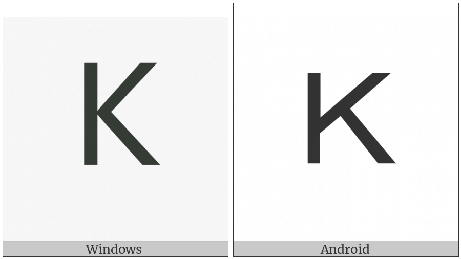 Fullwidth Latin Capital Letter K on various operating systems