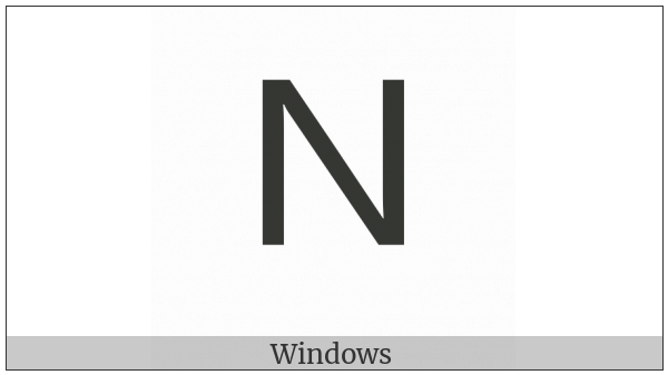 Fullwidth Latin Capital Letter N on various operating systems