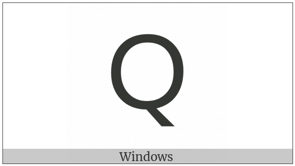 Fullwidth Latin Capital Letter Q on various operating systems