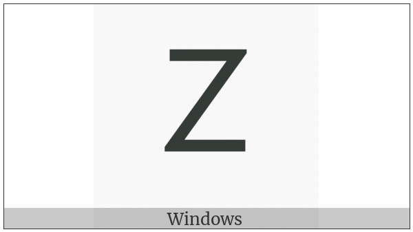 Fullwidth Latin Capital Letter Z on various operating systems