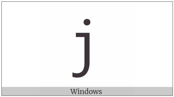 Fullwidth Latin Small Letter J on various operating systems