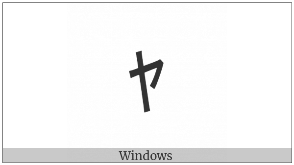Halfwidth Katakana Letter Small Ya on various operating systems