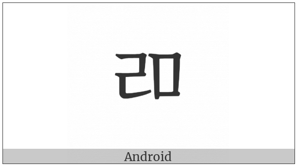 Halfwidth Hangul Letter Rieul-Mieum on various operating systems