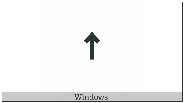 Halfwidth Upwards Arrow on various operating systems