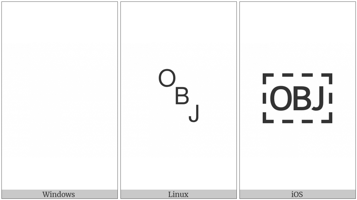 Object Replacement Character on various operating systems