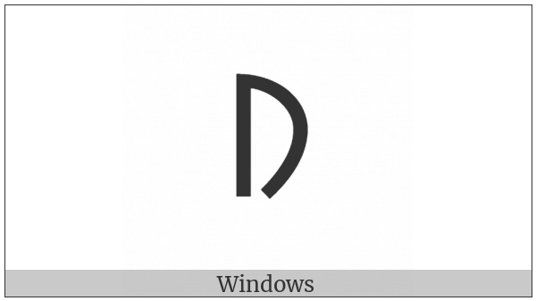 Old Italic Letter De on various operating systems