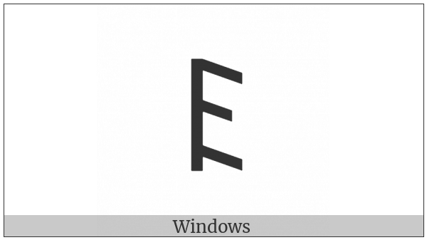 Old Italic Letter E on various operating systems