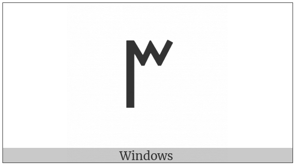 Old Italic Letter Em on various operating systems