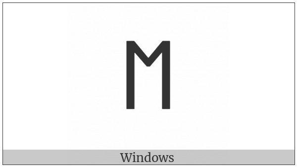 Old Italic Letter She on various operating systems