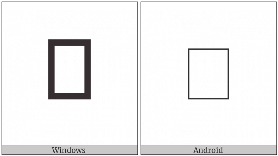 Osage Small Letter E on various operating systems