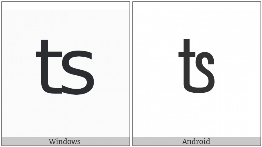 Latin Small Letter Ts Digraph on various operating systems