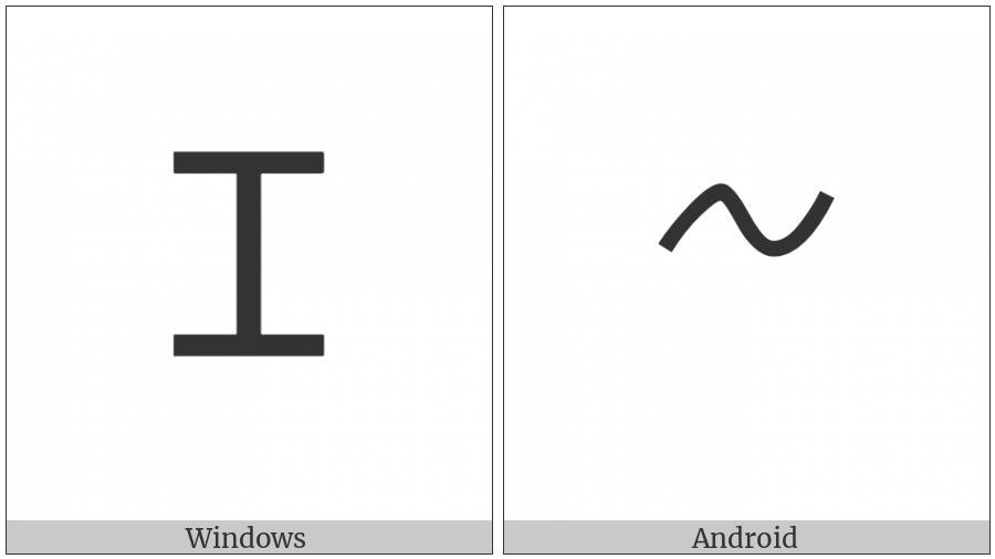 Phoenician Letter Zai on various operating systems