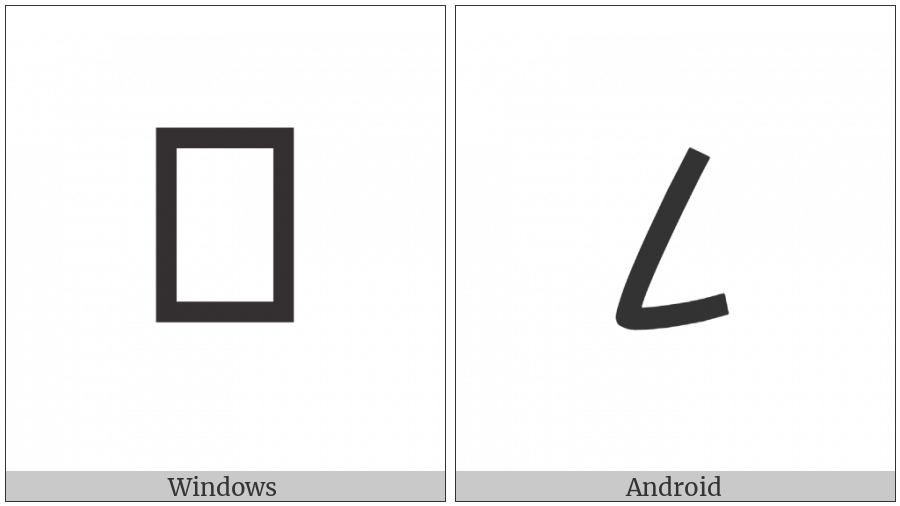 Phoenician Letter Lamd on various operating systems