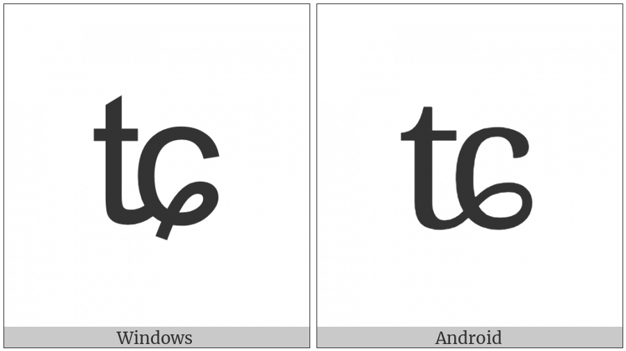 Latin Small Letter Tc Digraph With Curl on various operating systems