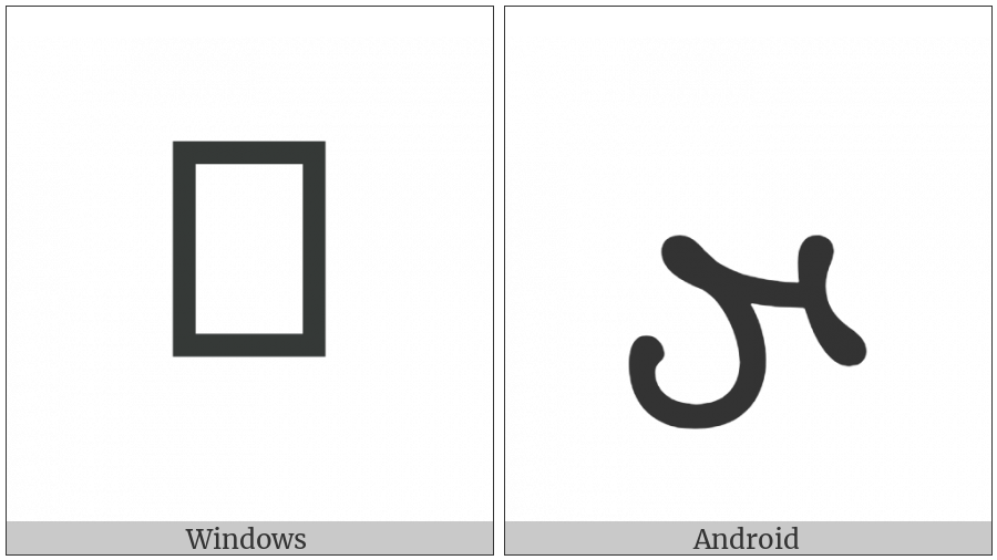 Manichaean Letter Sadhe on various operating systems