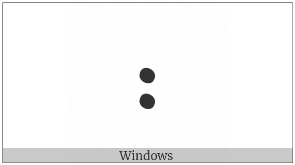 Manichaean Punctuation Two Dots on various operating systems
