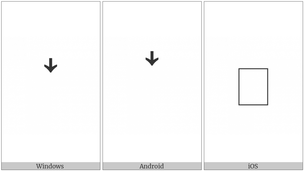 Combining Downwards Arrow on various operating systems