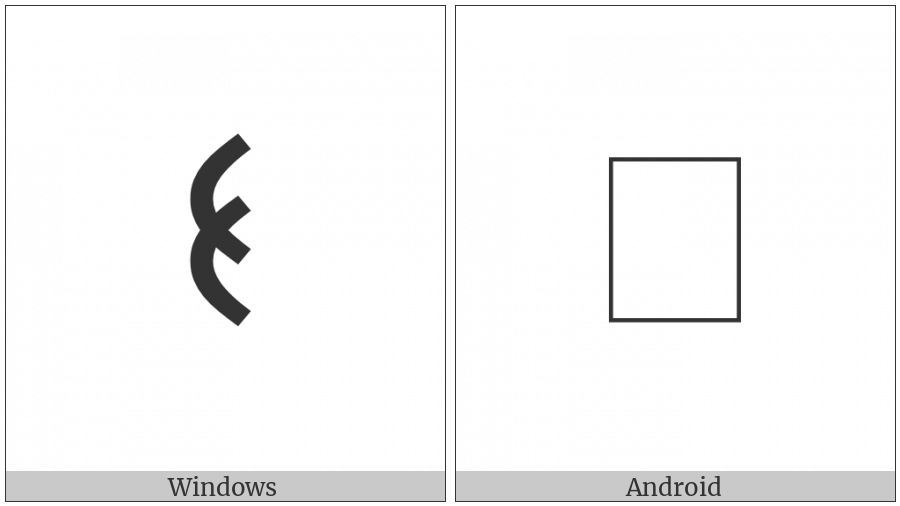 Old Turkic Letter Yenisei Eny on various operating systems