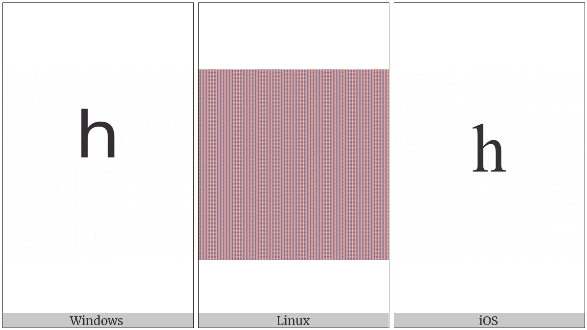 Modifier Letter Small H on various operating systems