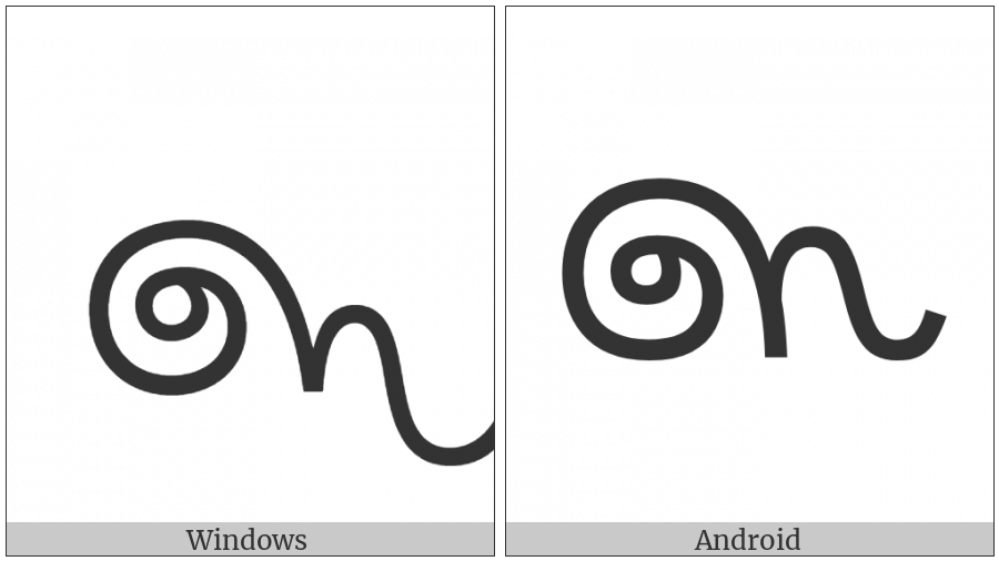 Sinhala Archaic Digit Three on various operating systems