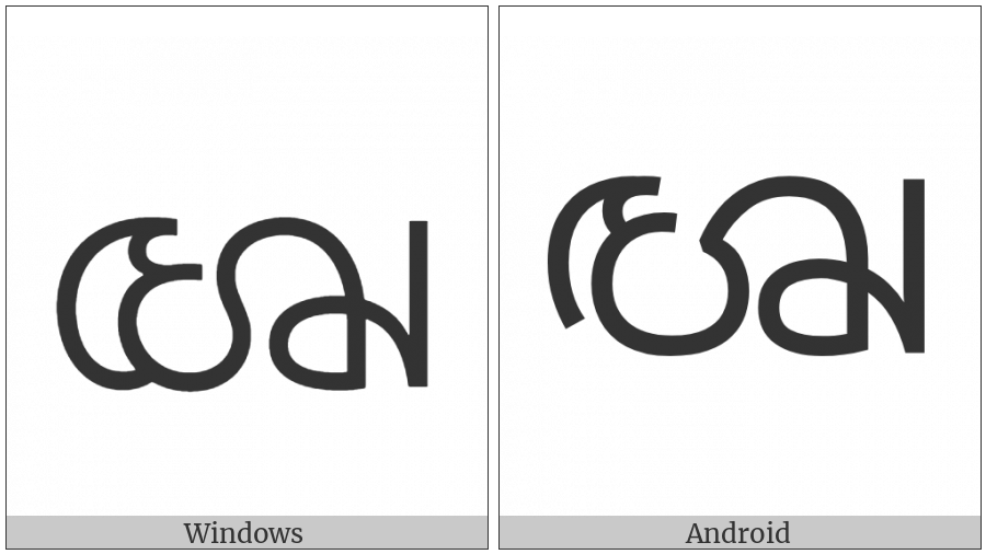 Sinhala Archaic Number Ten on various operating systems