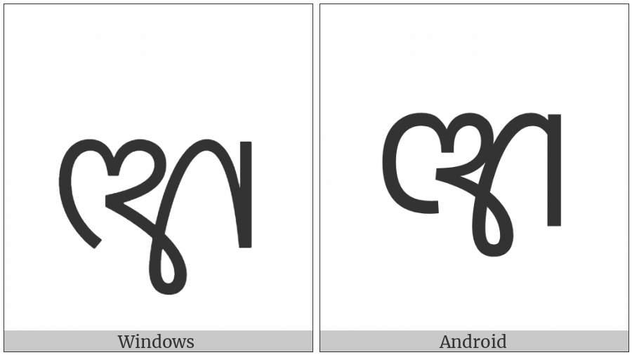 Sinhala Archaic Number Sixty on various operating systems
