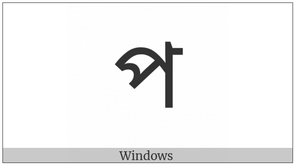 Tirhuta Letter Pa on various operating systems