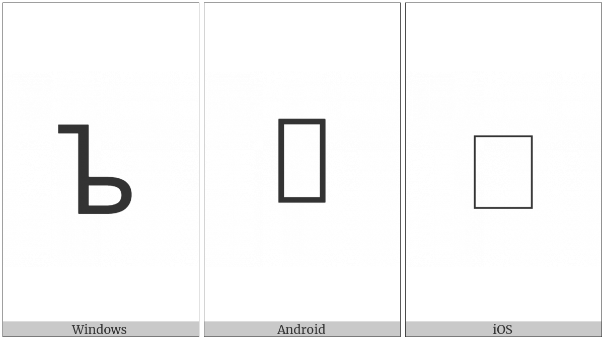 Cyrillic Small Letter Tall Hard Sign on various operating systems