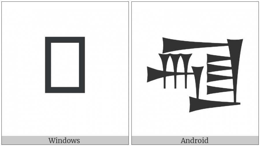 Cuneiform Sign La on various operating systems