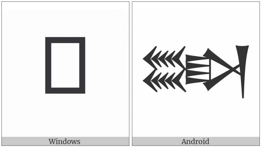 Cuneiform Sign Li on various operating systems
