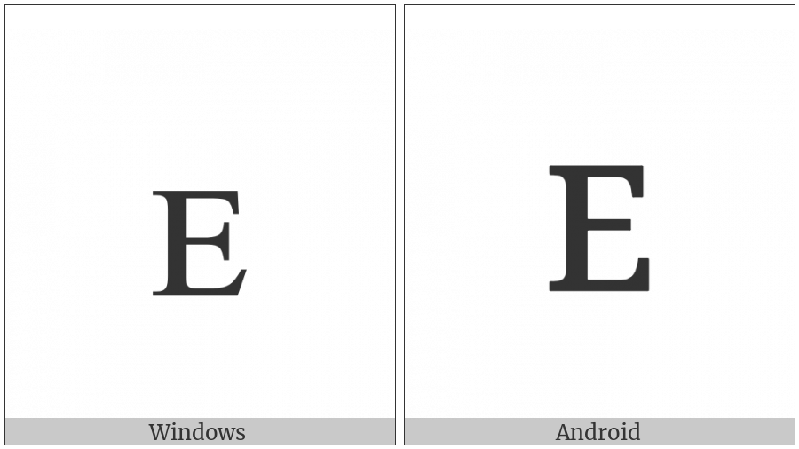 Latin Letter Small Capital E on various operating systems