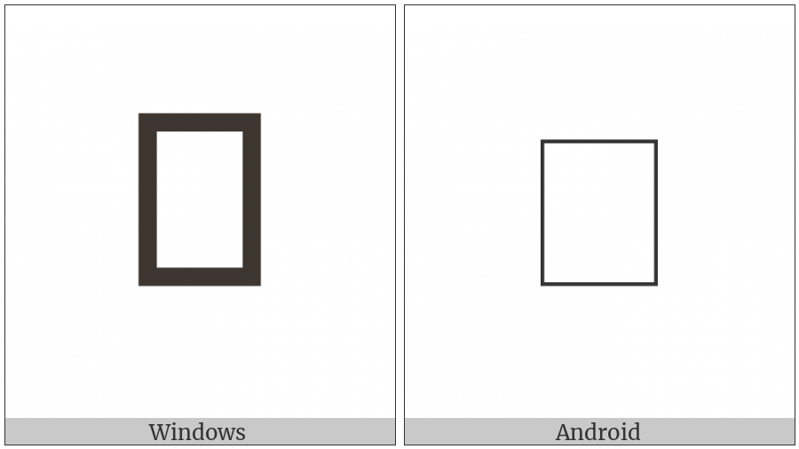 Cuneiform Sign Pi Times E on various operating systems