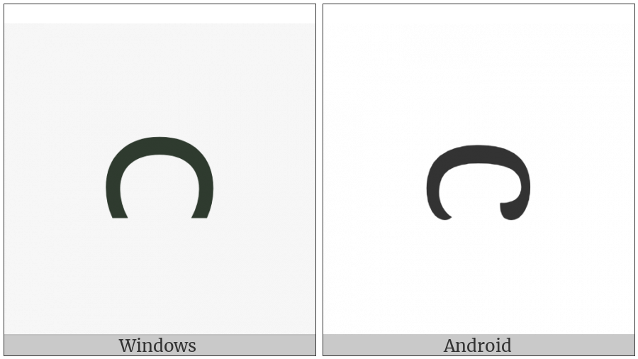 Latin Small Letter Sideways Open O on various operating systems