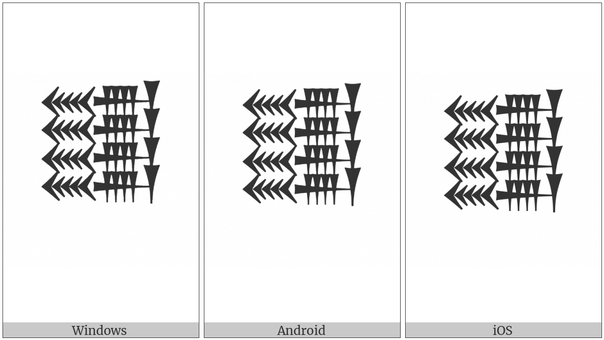 Cuneiform Sign Tir Over Tir on various operating systems