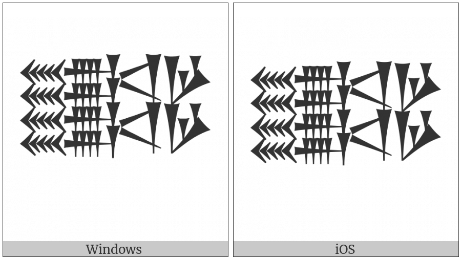 Cuneiform Sign Tir Over Tir Gad Over Gad Gar Over Gar on various operating systems