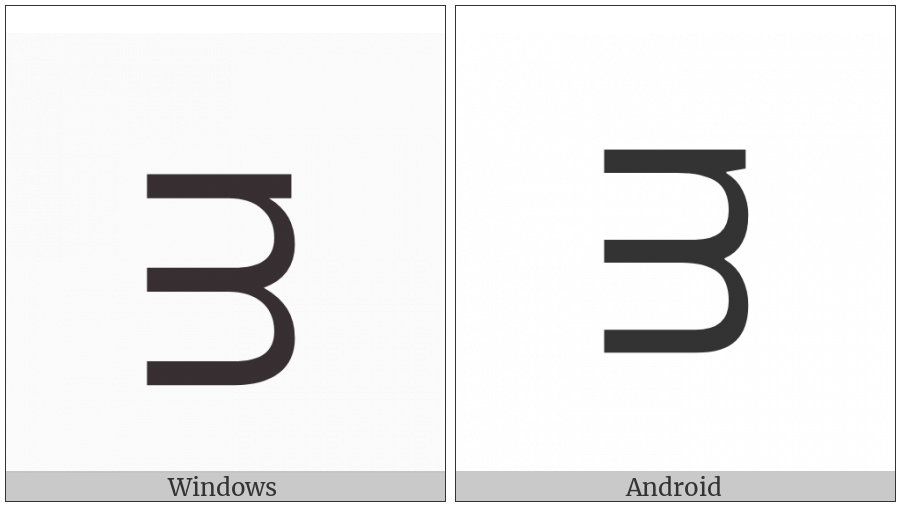 Latin Small Letter Sideways Turned M on various operating systems