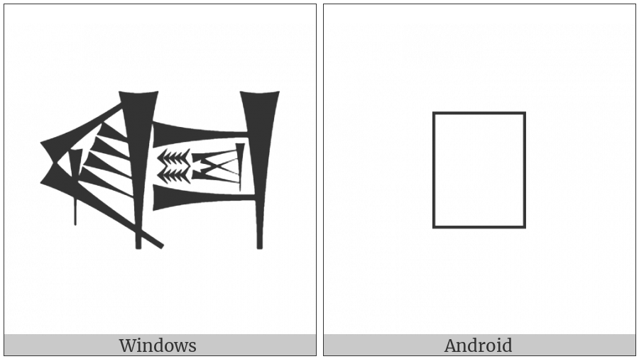 Cuneiform Sign Ka Times Tu on various operating systems