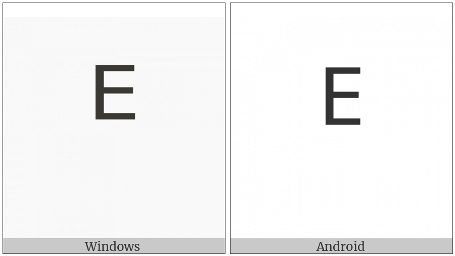 Modifier Letter Capital E on various operating systems