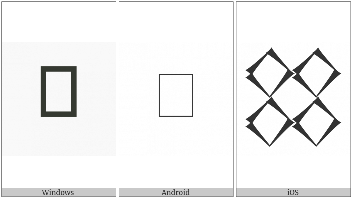 Cuneiform Numeric Sign Four Shar2 on various operating systems