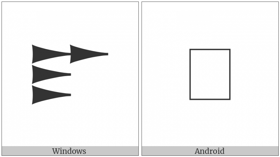 Cuneiform Numeric Sign Four Variant Form Limmu4 on various operating systems