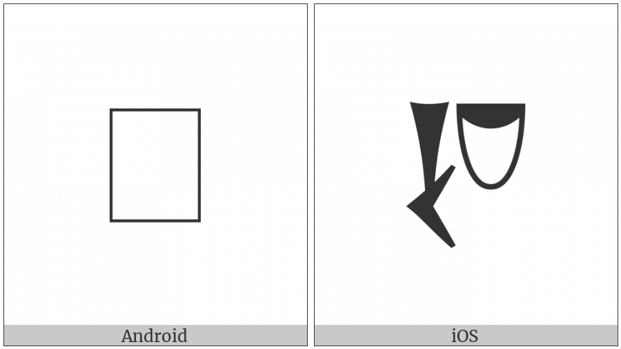 Cuneiform Numeric Sign One Third Variant Form A on various operating systems