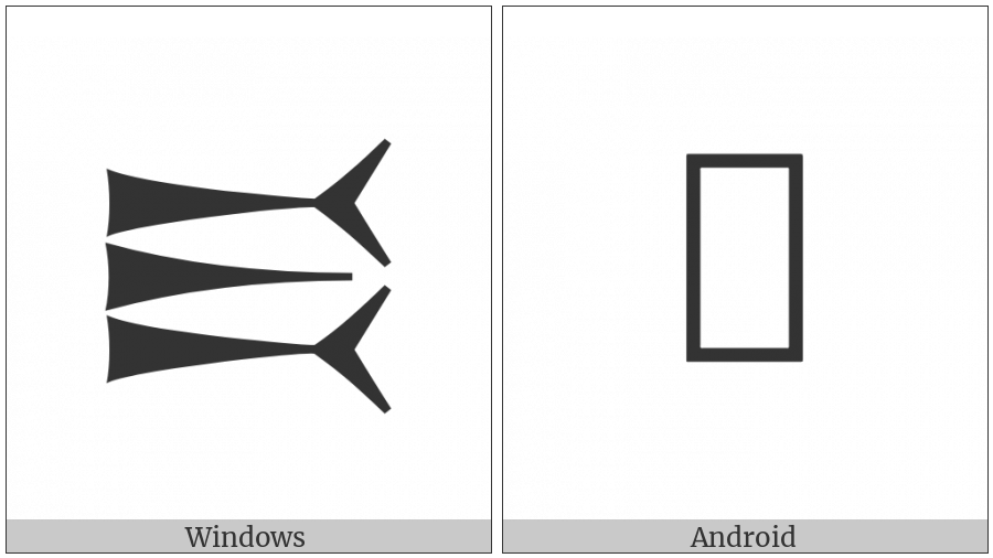 Cuneiform Numeric Sign Elamite Fifty on various operating systems