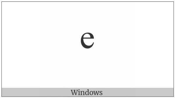 Modifier Letter Small E on various operating systems