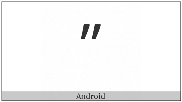 Modifier Letter Double Apostrophe on various operating systems