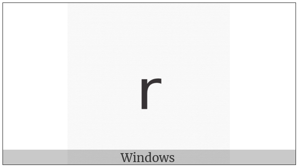 Latin Subscript Small Letter R on various operating systems