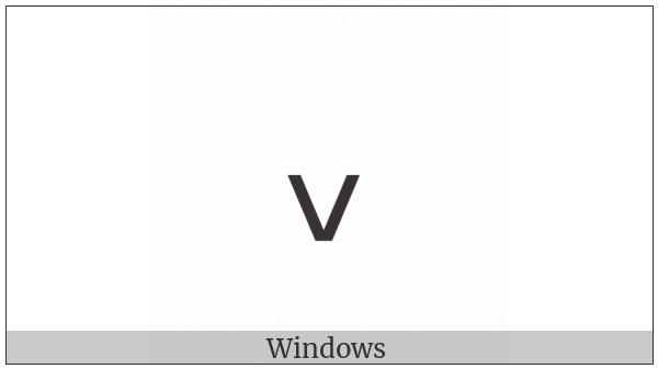 Latin Subscript Small Letter V on various operating systems