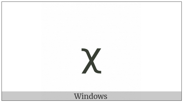 Greek Subscript Small Letter Chi on various operating systems