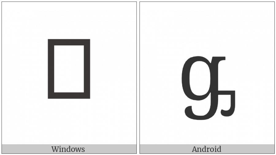 Latin Small Letter G With Palatal Hook on various operating systems